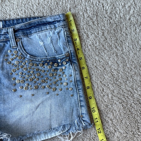 Pistola Winston Cutoff Shorts with Rhinestone Accents | Size 28 | Blue Denim - Picture 8 of 9